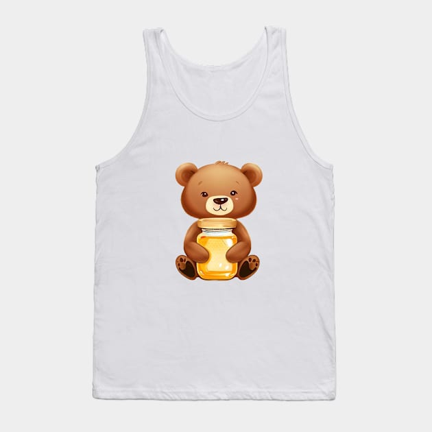 cute baby bear holding honey jar Tank Top by RandyArt